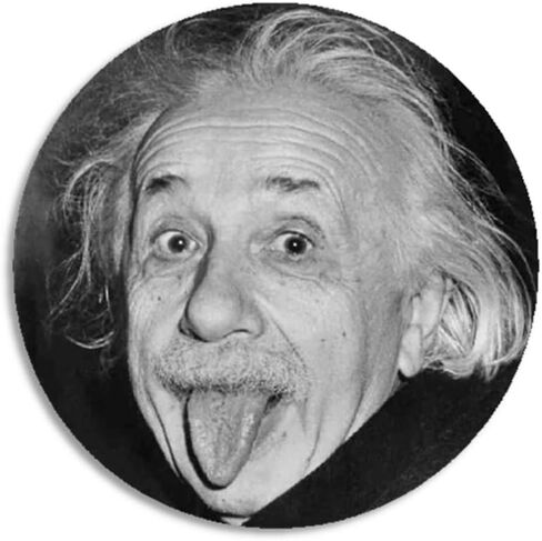 لسان ألبرت أينشتاين - ملصق دائري مقاس 3 بوصة - فكاهة مضحكة in Kuwait
