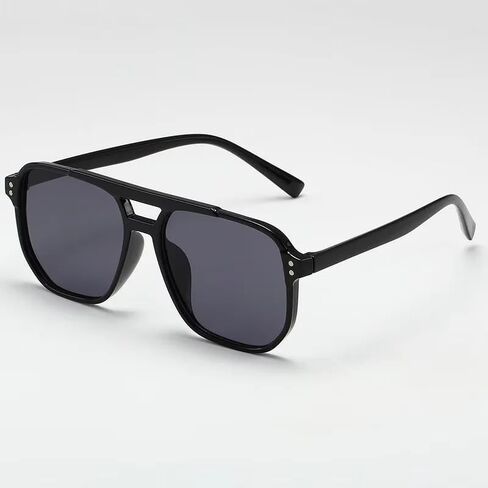 Vintage Square Sunglasses for Men and Women – Oversized UV400 Sun Glasses with Black Lenses, Unisex Retro Shades in Saudi Arabia