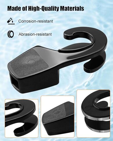 25mm One-Handed Boat Fender Hanger, 4 Pcs Boat Rail Fender Hangers, Boat Fender Clips for Boat Bumpers, Black in Saudi Arabia