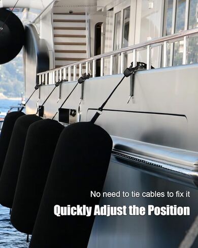 25mm One-Handed Boat Fender Hanger, 4 Pcs Boat Rail Fender Hangers, Boat Fender Clips for Boat Bumpers, Black in Saudi Arabia