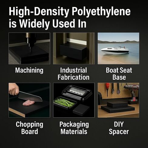 ورقة Bbox سوداء من البولي إيثيلين عالي الكثافة بسمك 3/4 بوصة - كتلة من البولي إيثيلين عالي الكثافة للتصنيع أو القطع أو المشاريع الهندسية - مزخرفة (1، 24 بوصة × 48 بوصة × ¾ بوصة) in Kuwait