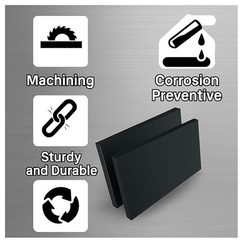 ورقة Bbox سوداء من البولي إيثيلين عالي الكثافة بسمك 3/4 بوصة - كتلة من البولي إيثيلين عالي الكثافة للتصنيع أو القطع أو المشاريع الهندسية - مزخرفة (1، 24 بوصة × 48 بوصة × ¾ بوصة) in Kuwait