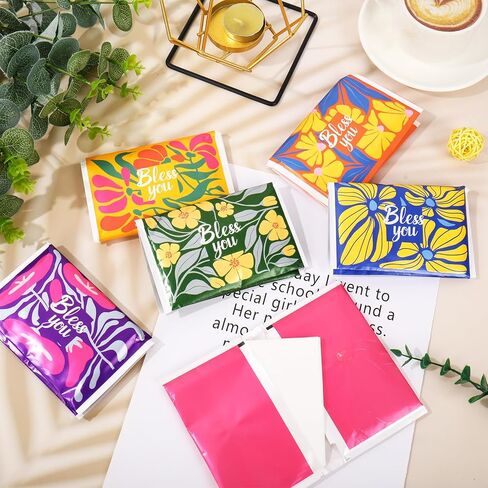 JarThenaAMCS 12 Pack Bless You Travel Pocket Tissues 8 Count 3 Ply Floral Facial Tissues Individual 96 Sheets Christian Bible Verse Gift for Homeless Care Holiday Party Supplies in Saudi Arabia