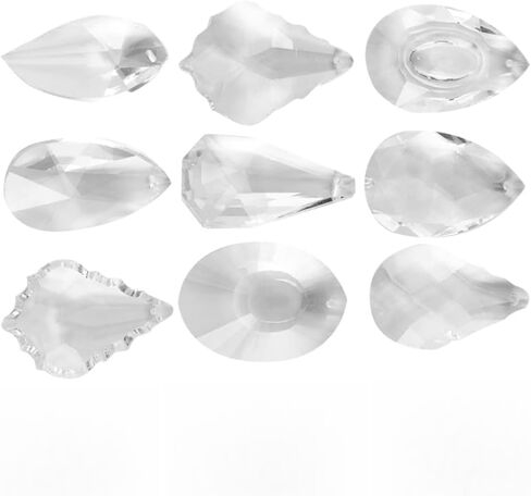 SEWACC 12Pcs Crystal Lamp Accessories for Chandelier Decoration High Transparency Crystal Chandelier Parts for DIY Lighting and Ambiance Enhancement in Saudi Arabia