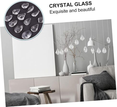 SEWACC 12Pcs Crystal Lamp Accessories for Chandelier Decoration High Transparency Crystal Chandelier Parts for DIY Lighting and Ambiance Enhancement in Saudi Arabia