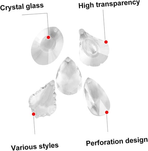 SEWACC 12Pcs Crystal Lamp Accessories for Chandelier Decoration High Transparency Crystal Chandelier Parts for DIY Lighting and Ambiance Enhancement in Saudi Arabia