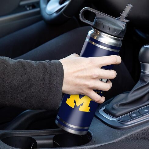 كأس من الفولاذ المقاوم للصدأ مع غطاء من Rico Industries NCAA Michigan Wolverines 2026 للرجال لكرة السلة الوطنية سعة 22oz - رائع للقهوة أو الشاي أو الماء أو الكوكتيلات in Saudi Arabia