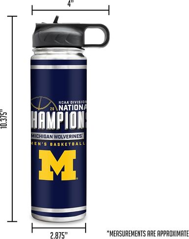 كأس من الفولاذ المقاوم للصدأ مع غطاء من Rico Industries NCAA Michigan Wolverines 2026 للرجال لكرة السلة الوطنية سعة 22oz - رائع للقهوة أو الشاي أو الماء أو الكوكتيلات in Saudi Arabia
