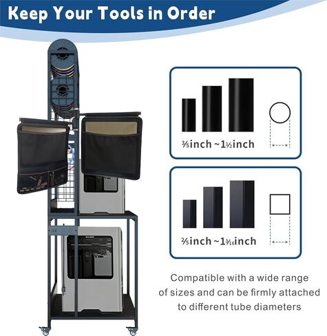 Canvas Pivot Panels 3D Printing Accessories Tools Storage, Double-Sided Swivel Workshop Organizer with 13 Storage Modules for 3D Studio Farm in Saudi Arabia