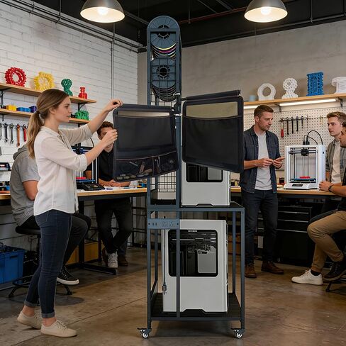 Canvas Pivot Panels 3D Printing Accessories Tools Storage, Double-Sided Swivel Workshop Organizer with 13 Storage Modules for 3D Studio Farm in Saudi Arabia