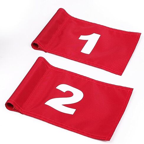 2 أو 4 قطع علم جولف مرقم 8x6 بوصة للتمرين الصغير على وضع الأعلام الخضراء للفناء، ممارسة الجولف الخضراء المحمولة (2) in Kuwait