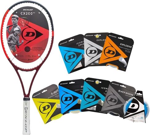 مضرب تنس Dunlop Sports CX200 OS 16X19 - مربوط بخيط Dunlop حسب اختيارك للون والشد in Saudi Arabia