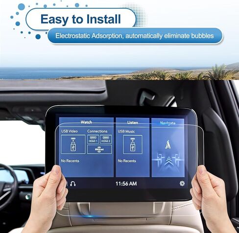 (2PC) Coleya 2021-2023 2024 Escalade Screen Protector for Cadillac Escalade Rear-seat 12.6-inch Touch Screen, 9H Tempered Glass 2023 Escalade Accessories 2024 Escalade Rear Display Protector 12.6" in Saudi Arabia