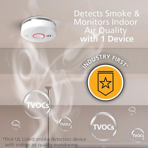 Kidde Smart Smoke Detector & Indoor Air, Quality Monitor, WiFi, Alexa Compatible Device, Hardwired w/Battery Backup, Voice & App Alerts, 2 Pack in Saudi Arabia