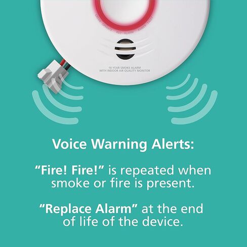 Kidde Smart Smoke Detector & Indoor Air, Quality Monitor, WiFi, Alexa Compatible Device, Hardwired w/Battery Backup, Voice & App Alerts, 2 Pack in Saudi Arabia