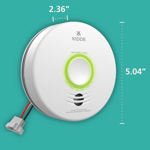 Kidde Smart Smoke Detector & Indoor Air, Quality Monitor, WiFi, Alexa Compatible Device, Hardwired w/Battery Backup, Voice & App Alerts, 2 Pack in Saudi Arabia