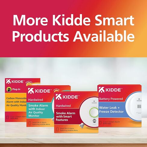 Kidde Smart Smoke Detector & Indoor Air, Quality Monitor, WiFi, Alexa Compatible Device, Hardwired w/Battery Backup, Voice & App Alerts, 2 Pack in Saudi Arabia