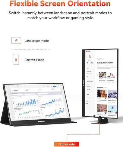 شاشة تعمل باللمس، شاشة لمس محمولة 15.6 بوصة 1080 بيكسل 10 نقاط، شاشة سفر USB-C HDMI HDR IPS مع غطاء ذكي ومكبر صوت، شاشة خارجية ثانية لأجهزة الكمبيوتر المحمول والكمبيوتر المحمول والكمبيوتر اللوحي in Kuwait