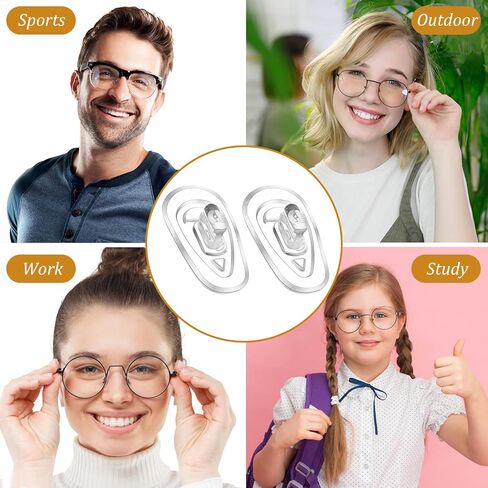 10 أزواج من وسادات أنف النظارات، وسادات أنف زجاجية للعين غير قابلة للانزلاق، طقم إصلاح زجاج العين من السيليكون للنظارات، براغي النظارات الشمسية 14 مم in Saudi Arabia