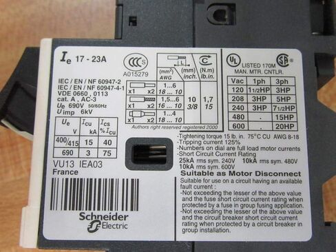 قاطع دائرة المحرك الجديد GV2ME21 GV2-ME21 17-23A in Saudi Arabia