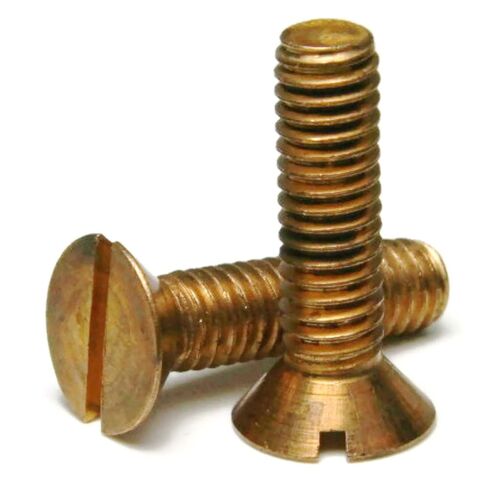 براغي ماكينة ذات رأس مسطح مشقوقة من السيليكون البرونزي - 1/4"-20 × 1-1/2" الكمية 25 in Saudi Arabia
