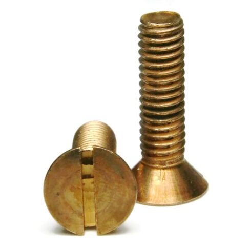 براغي ماكينة ذات رأس مسطح مشقوقة من السيليكون البرونزي - 1/4"-20 × 1-1/2" الكمية 25 in Saudi Arabia