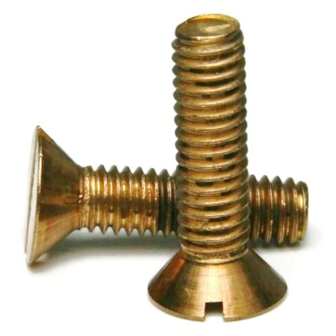 براغي ماكينة ذات رأس مسطح مشقوقة من السيليكون البرونزي - 1/4"-20 × 1-1/2" الكمية 25 in Saudi Arabia