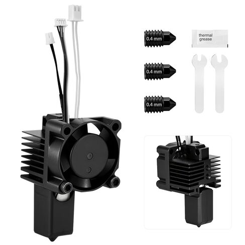 P1P P1S Hotend Complete Kit, Complete Assembly for Bamboo Lab P1 Series 3D Printer, 0.4 mm Hardened-Steel Nozzle, Ceramic Heater, Thermistor, Fan and 3D Printers Extruder Heating Block Replacement in Saudi Arabia