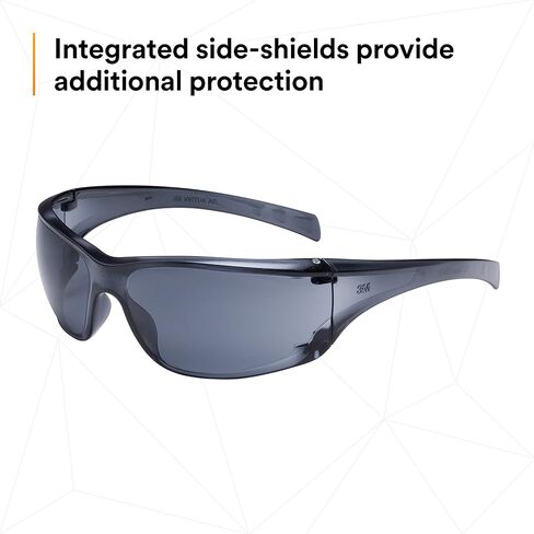 3M Safety Glasses, Virtua AP, 1 Pair, ANSI Z87, Anti-Fog, Anti-Scratch Coating, Gray Lens, Gray Frame, Side Shields, Economical Eye Protection, 99.9% UV Protection, Polycarbonate in Saudi Arabia