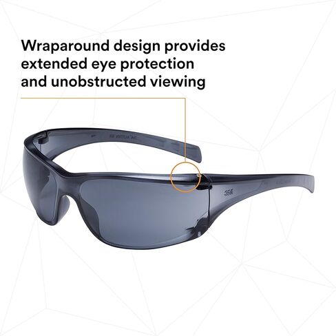 3M Safety Glasses, Virtua AP, 1 Pair, ANSI Z87, Anti-Fog, Anti-Scratch Coating, Gray Lens, Gray Frame, Side Shields, Economical Eye Protection, 99.9% UV Protection, Polycarbonate in Saudi Arabia