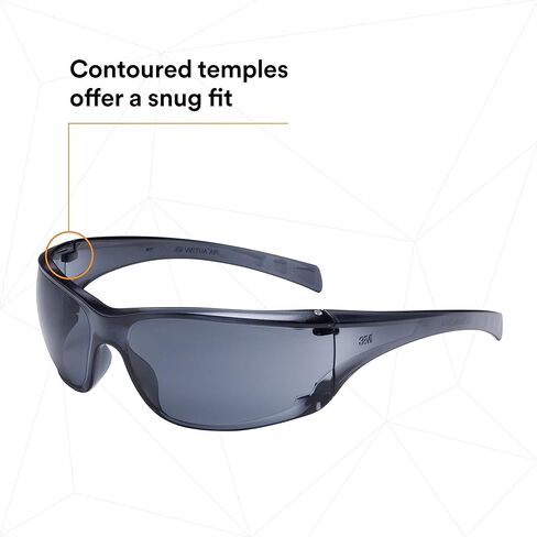 3M Safety Glasses, Virtua AP, 1 Pair, ANSI Z87, Anti-Fog, Anti-Scratch Coating, Gray Lens, Gray Frame, Side Shields, Economical Eye Protection, 99.9% UV Protection, Polycarbonate in Saudi Arabia