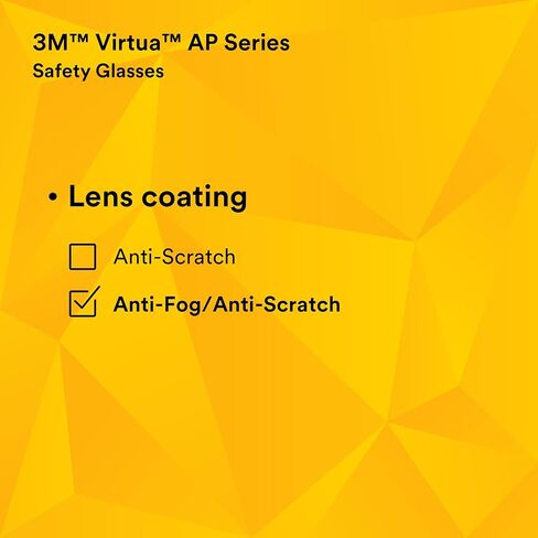 3M Safety Glasses, Virtua AP, 1 Pair, ANSI Z87, Anti-Fog, Anti-Scratch Coating, Gray Lens, Gray Frame, Side Shields, Economical Eye Protection, 99.9% UV Protection, Polycarbonate in Saudi Arabia