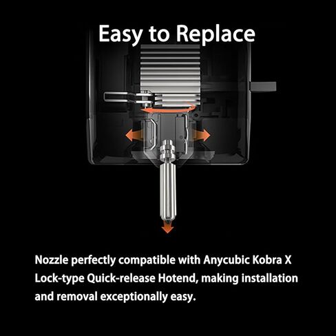 2 Pcs 0.4MM Nozzles for Kobra X Assembled Extruder Hotend, 3D Printer Hardened Steel Nozzle for Anycubic Kobra X in Saudi Arabia
