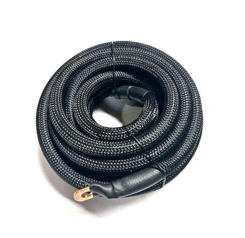 Xscorpion 1/0 AWG Snakeskin Braided Sleeving Power OFC Marine Wire Cable 7 Colors, 6 Different Lengths, Assembled by Hand in US (Black/Red, 17FT) in Saudi Arabia