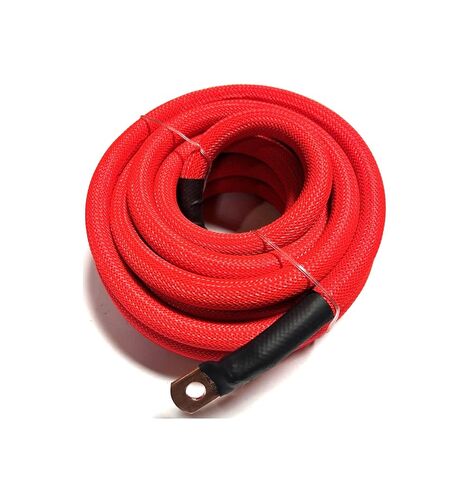 Xscorpion 1/0 AWG Snakeskin Braided Sleeving Power OFC Marine Wire Cable 7 Colors, 6 Different Lengths, Assembled by Hand in US (Black/Red, 17FT) in Saudi Arabia