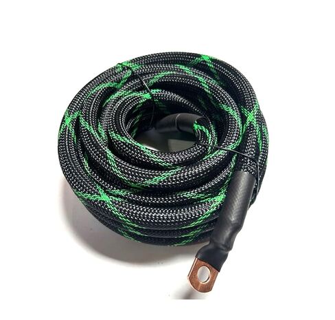 Xscorpion 1/0 AWG Snakeskin Braided Sleeving Power OFC Marine Wire Cable 7 Colors, 6 Different Lengths, Assembled by Hand in US (Black/Red, 17FT) in Saudi Arabia