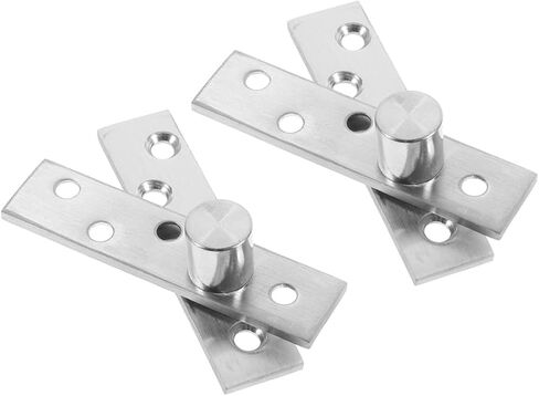 MAGICLULU 2 Pairs Brushed Silver Medium Offset Concealed Rotating Door Pivot Hinges for Cabinet and Wood Doors in Saudi Arabia
