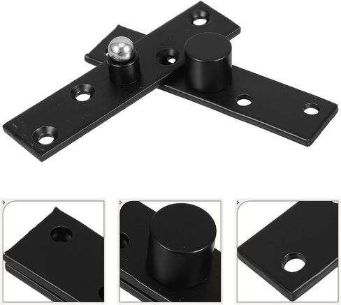 Heavy Duty 360° Stainless Steel Pivot Door Hinge, Concealed Invisible Wood Door Shaft for Home, Office, and Commercial Use, Matte Black Large Center Pivot Hardware in Saudi Arabia