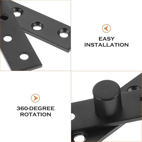 Zerodeko 360 Degree Hidden Pivot Door Hinge Black Eccentric Large Rotatable Metal Hinge for Cabinet and Door Installation in Saudi Arabia