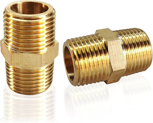 2 قطعة الحلمة النحاسية السداسية 3/8 "NPT ذكر X 3/8" NPT وصلة أنابيب ذكر 3/8 بوصة حلمات الأنابيب النحاسية تركيبات محول الأنابيب الذكور موصلات حلمات النحاس الثقيلة المتساوية in Kuwait