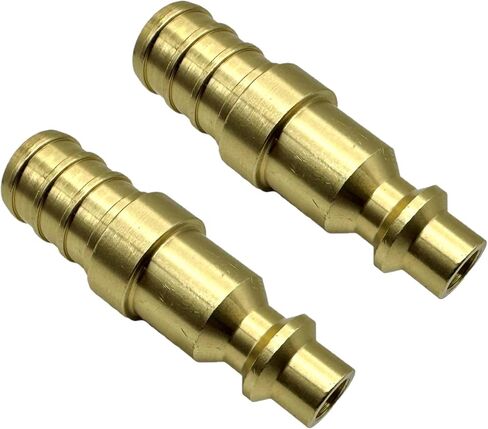 (2 Pack) Brass 1/2" PEX to Air Plug Connector I/M Style Industrial Fitting, Adapter Air Compressor Quick Connect, Rust and Corrosion Resistant (1/2" PEX X Air Plug, 2, Count) in Saudi Arabia