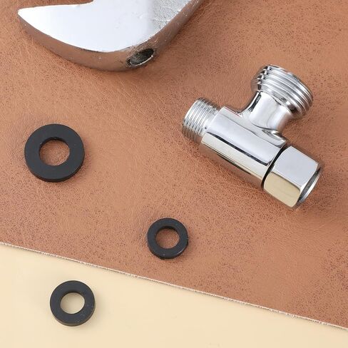 3/8" and 1/2" Adapter T Connector, Brass 3 Way Adapter Tee Connector, Angle Stop Water Line Connector T Pipe Fitting for Bidet Hose Toilet Faucet (Silver) in Saudi Arabia