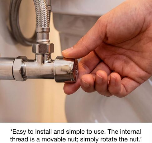 3/8" and 1/2" Adapter T Connector, Brass 3 Way Adapter Tee Connector, Angle Stop Water Line Connector T Pipe Fitting for Bidet Hose Toilet Faucet (Silver) in Saudi Arabia