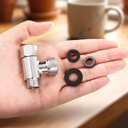 3/8" and 1/2" Adapter T Connector, Brass 3 Way Adapter Tee Connector, Angle Stop Water Line Connector T Pipe Fitting for Bidet Hose Toilet Faucet (Silver) in Saudi Arabia