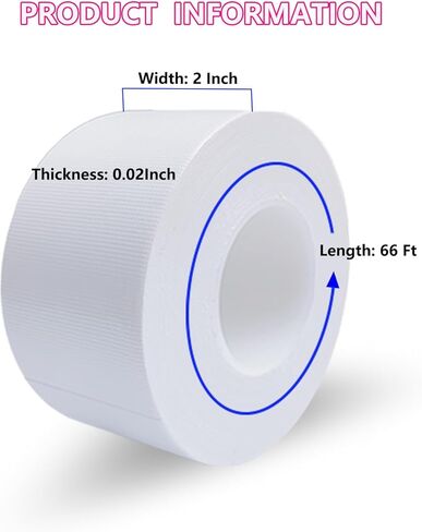شريط ختم الطقس للنافذة البيضاء من WENSSKKU مقاس 2 بوصة × 65 قدمًا، شريط ختم مكيف الهواء للنافذة، خالي من البقايا لمنع تيارات الهواء البارد والغبار والضباب الدخاني in Kuwait