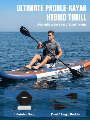 SOLAVERO 11'6"Inflatable Paddle Board with Premium SUP Board Accessories, Paddle Board with Anti-Slip EVA Deck for Youth&Adults of All Skill Levels,SUP Board with Seat for Yoga,Fishing,Surf in Saudi Arabia