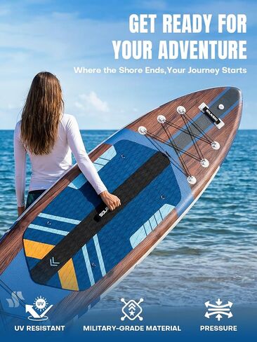 SOLAVERO 11'6"Inflatable Paddle Board with Premium SUP Board Accessories, Paddle Board with Anti-Slip EVA Deck for Youth&Adults of All Skill Levels,SUP Board with Seat for Yoga,Fishing,Surf in Saudi Arabia