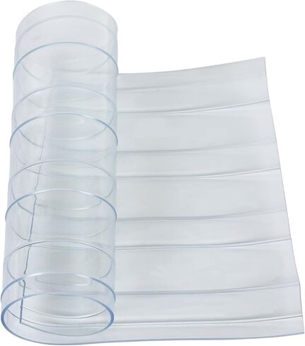 7.1IN × 8.2FT ستارة شريطية من الفينيل البلاستيكي الشفاف المقاوم للماء من PVC شريط بديل للباب وشرائط بلاستيكية لباب بيت الكلب وباب رفرف بديل ستائر الفريزر (شفافة) in Kuwait