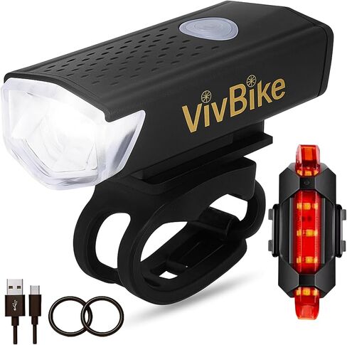 Vivbike ضوء الدراجة القابل لإعادة الشحن ، المصباح الأمامي المزدوج Lumen 1000 LUMEN ، شحن سريع USB-C ، 360 درجة جبل الدوران ، مقاوم للماء | علامة تجارية Hertime2 in Kuwait