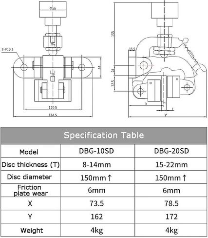 Vertical Manual Disc Brake Brake, Screw Rod Adjustment Caliper Disc Brake with Handwheel Adjustment, 2 Sizes to Choose (DBG) in Saudi Arabia